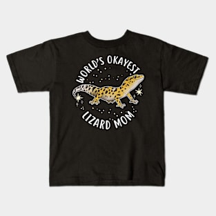 World's Okayest Leopard Gecko Lizard Mom Kids T-Shirt